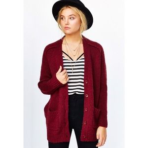 Urban Outfitters Red Knit Cardigan
